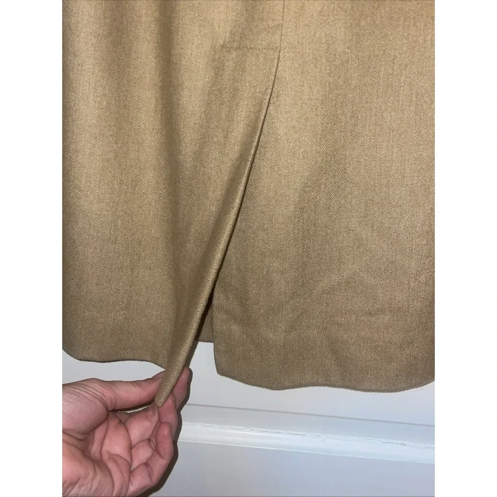 Vintage Tan Wool Evan Picone Knee Length Lined Skirt‎ Gorgeous. Great Condition